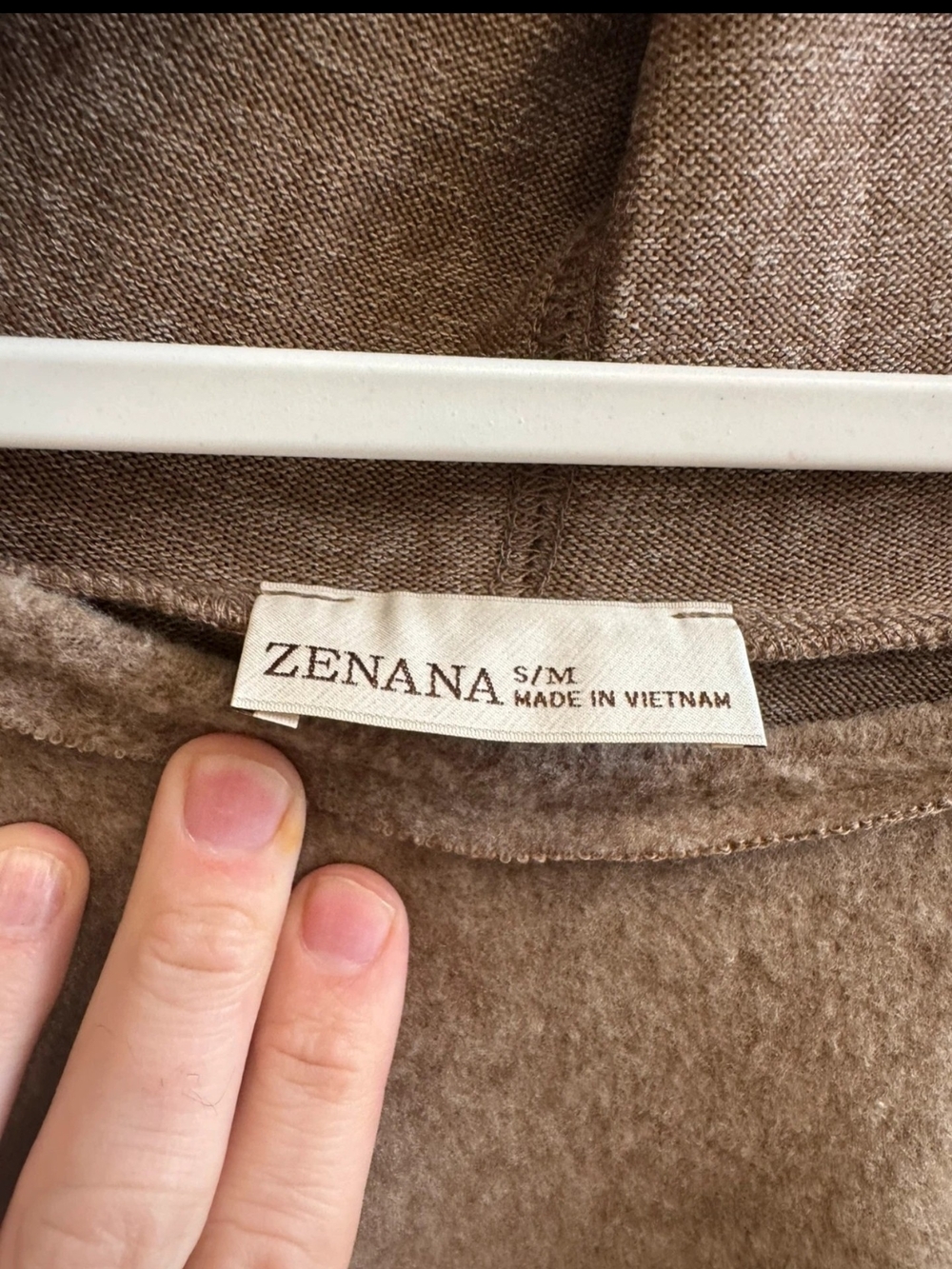 Zenana Outfitters Relaxed Hooded Pullover in Taupe - Picture 4 of 6